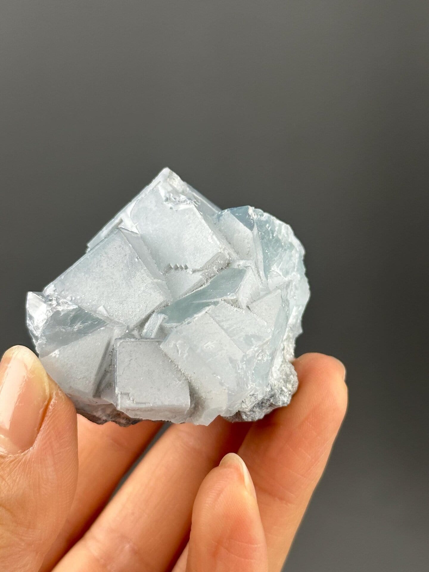 Top view of twin fluorite crystal formation