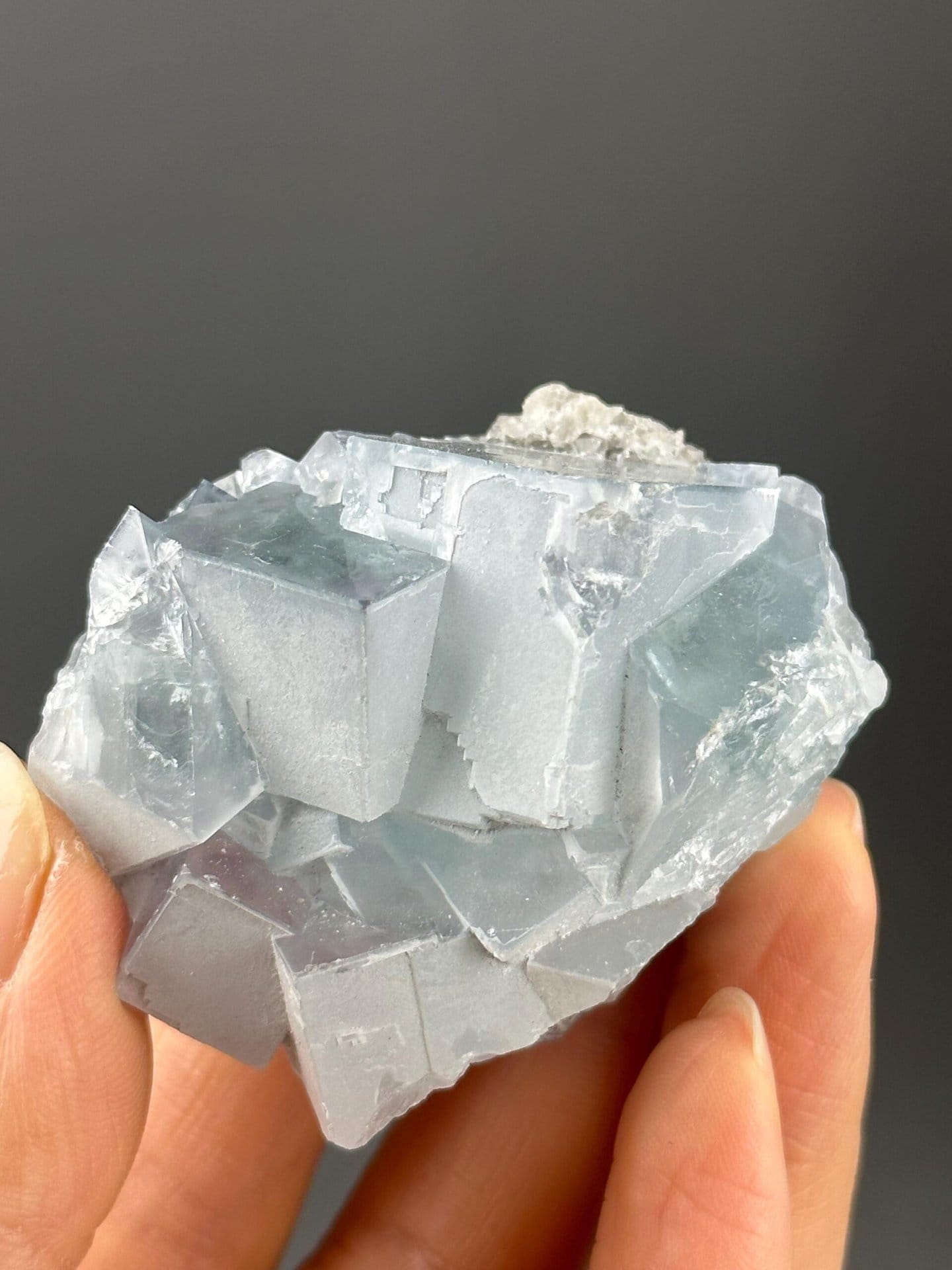 Rare color combination of green and purple in fluorite