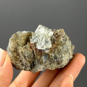 Green Fluorite Crystal on Matrix - Transparent Beauty - Hunan Origin - Natural Mineral Specimen