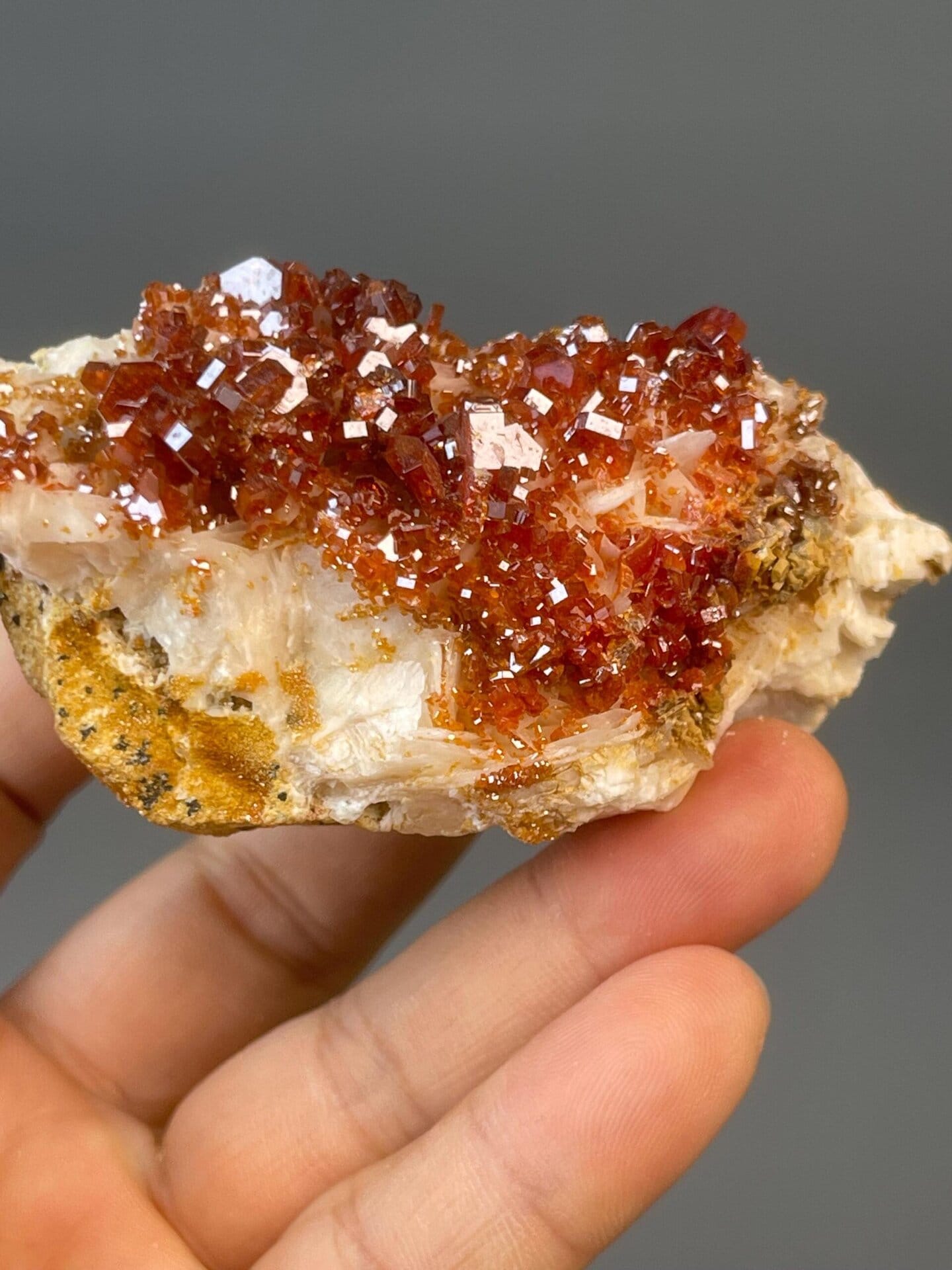 Red lead vanadate vanadinite with adamantine resinous luster