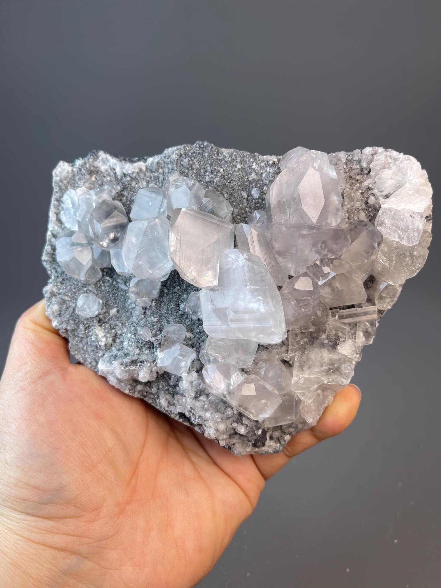 White calcite crystal cluster from Fujian, China