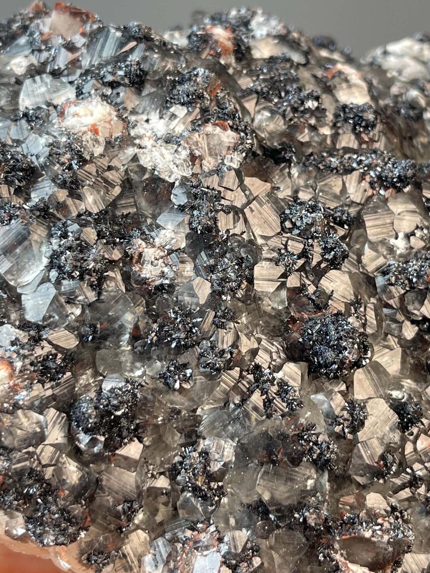 Multi-mineral hematite and calcite specimen, 27.69 oz