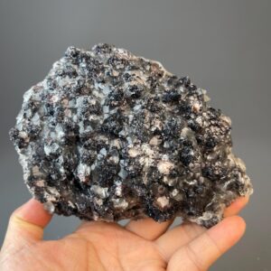 Hematite, Calcite Cluster - Vibrant Red, Black, Clear - Natural Mineral Fusion - Crystal Collection