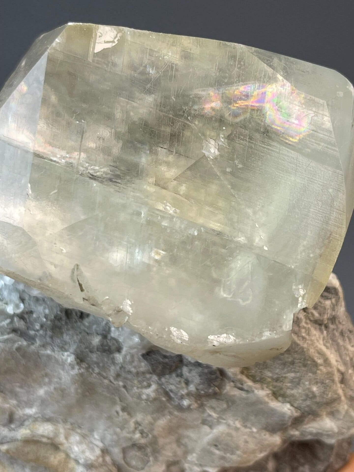 Calcite sphere on matrix measuring 4.0×4.0×2.1 inches