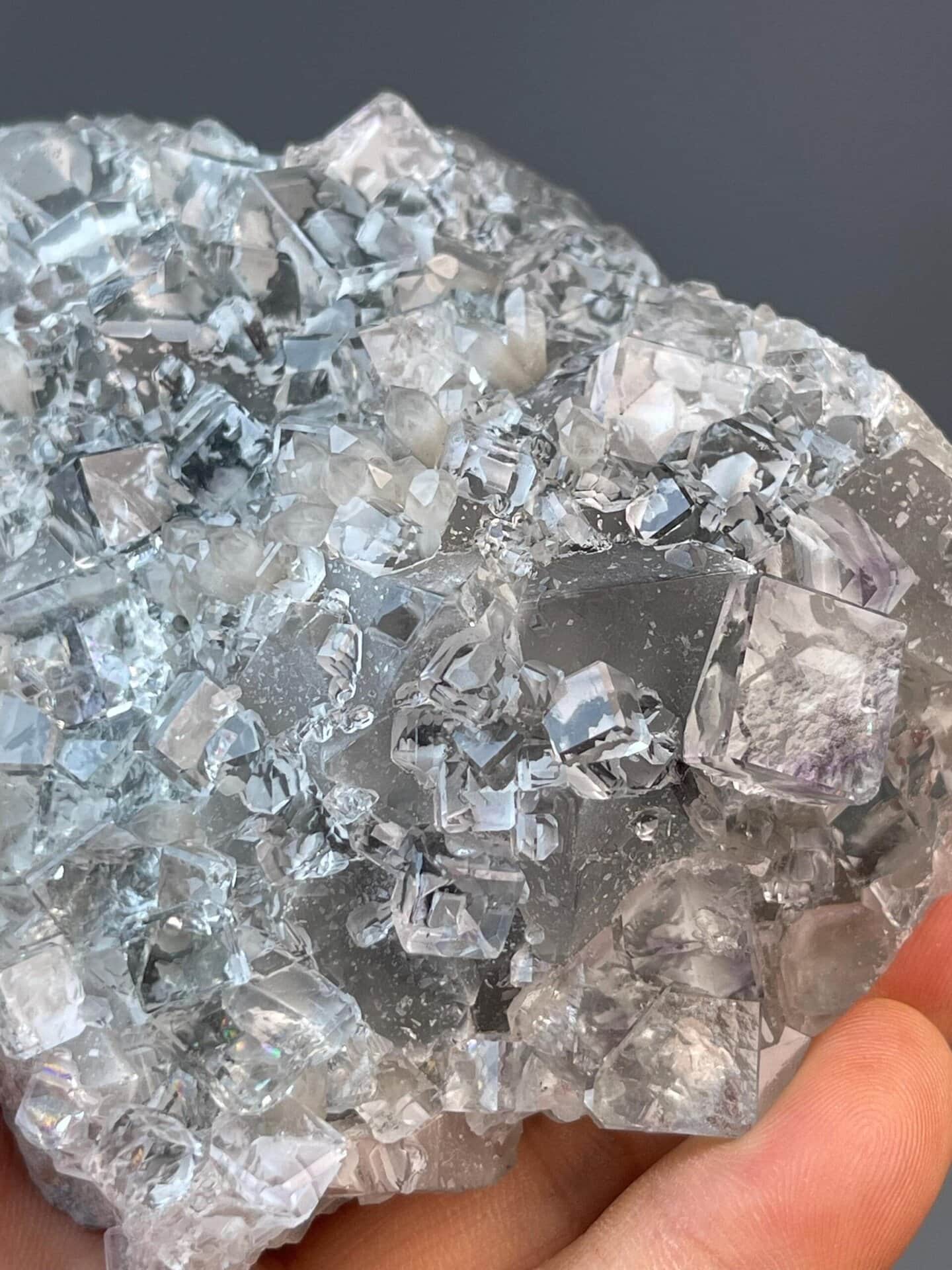 Collector clear fluorite cluster with exceptional transparency