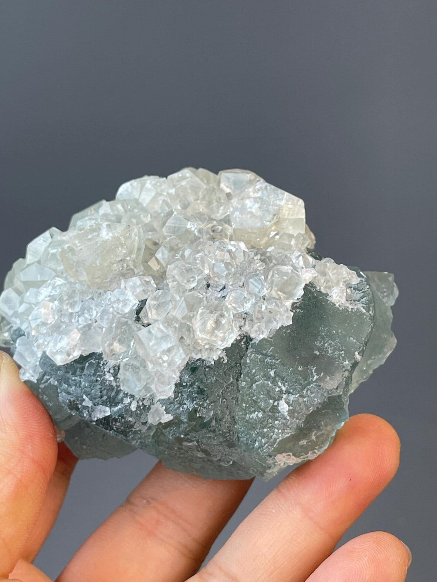 Green fluorite and calcite flower formation from Fujian, China