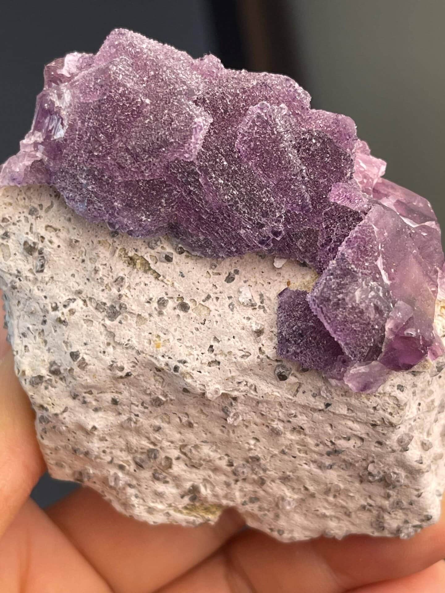 Purple octahedral fluorite, 7.23 oz, vitreous luster
