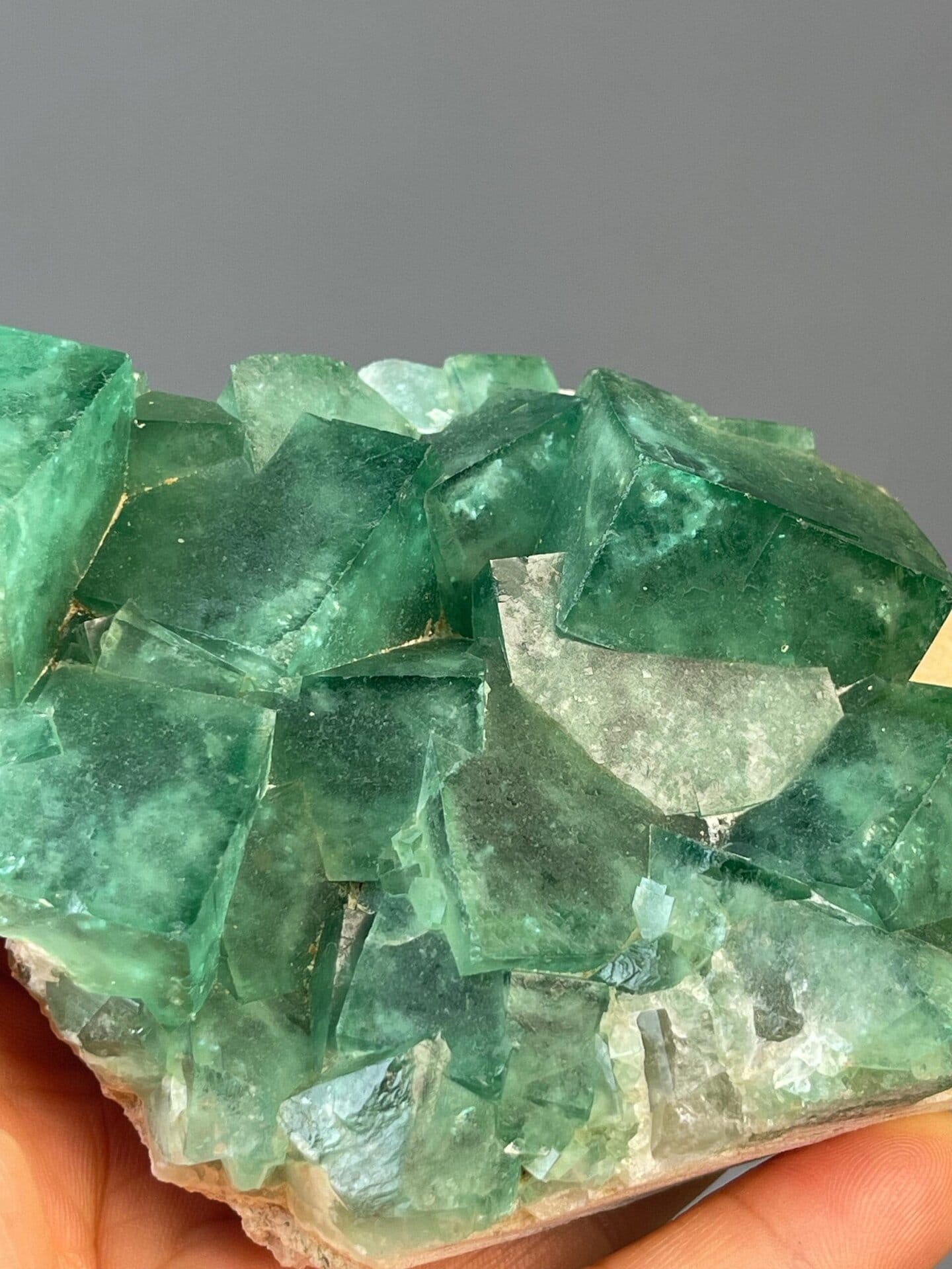 Madagascar fluorite specimen measuring 4.3×2.0×3.1 inches