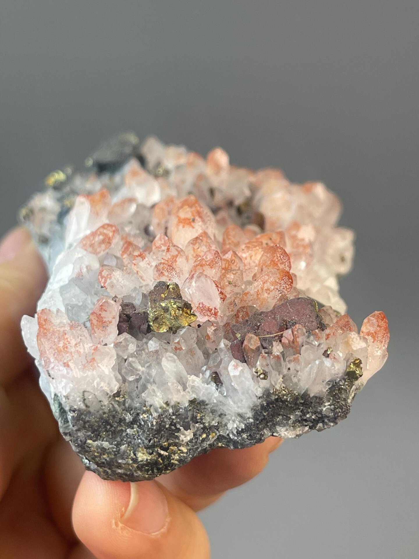 Collector red quartz on black matrix from Jiangxi, China