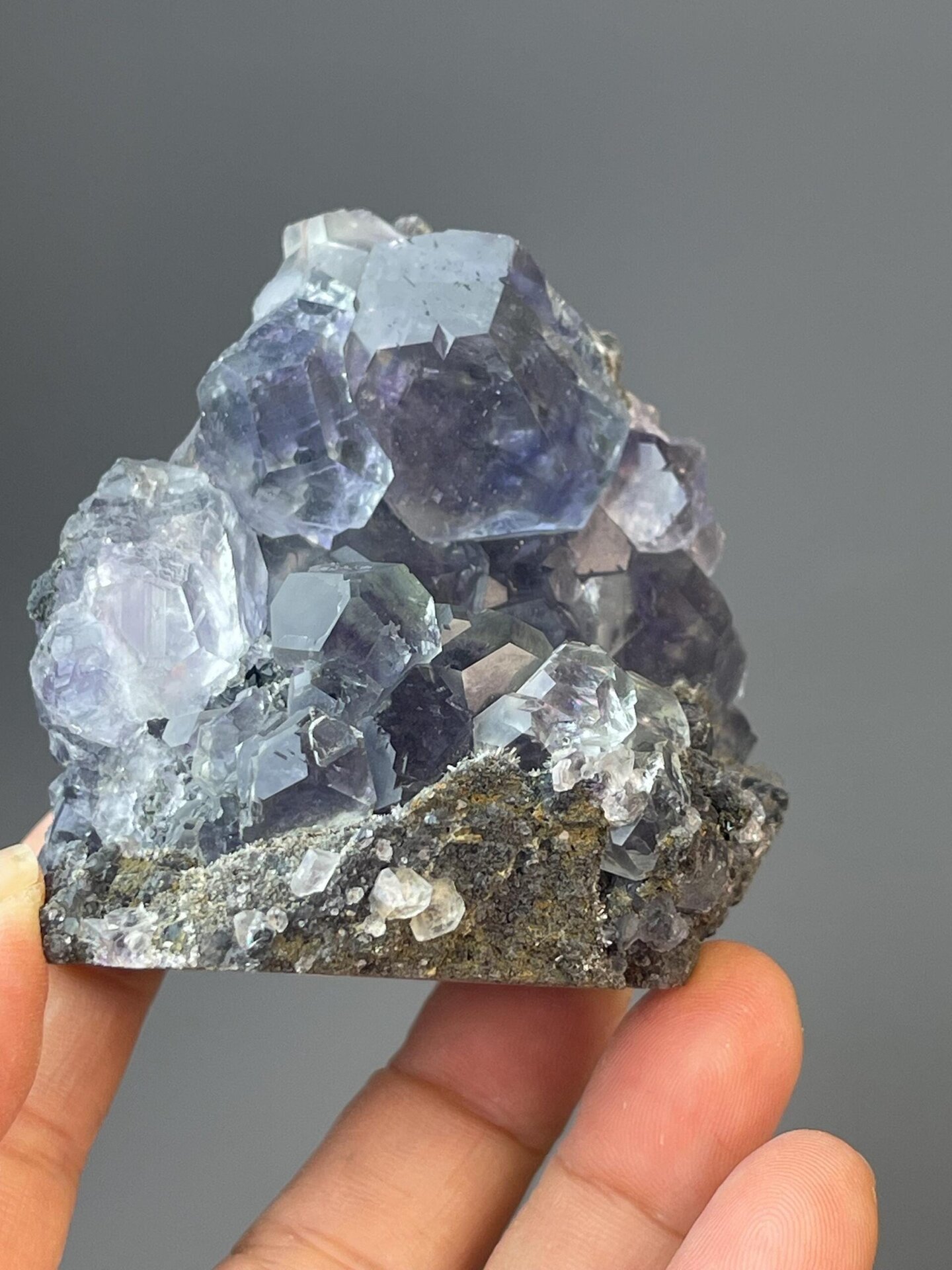 Fujian tanzan fluorite with characteristic deep purple coloration