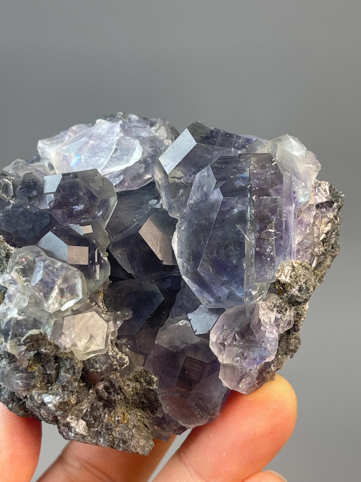 Tanzan fluorite specimen measuring 3.0×2.5×1.8 inches