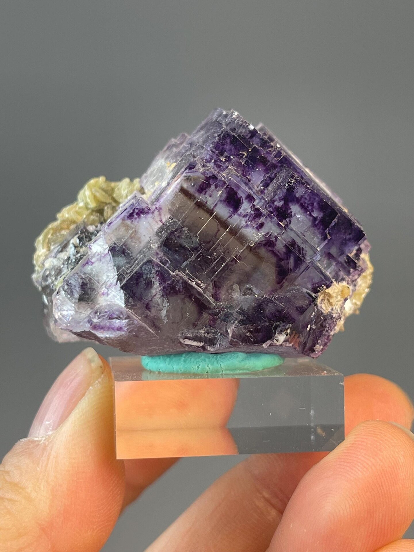 Deep purple phantom fluorite on dolomite from Yaogangxian, Hunan