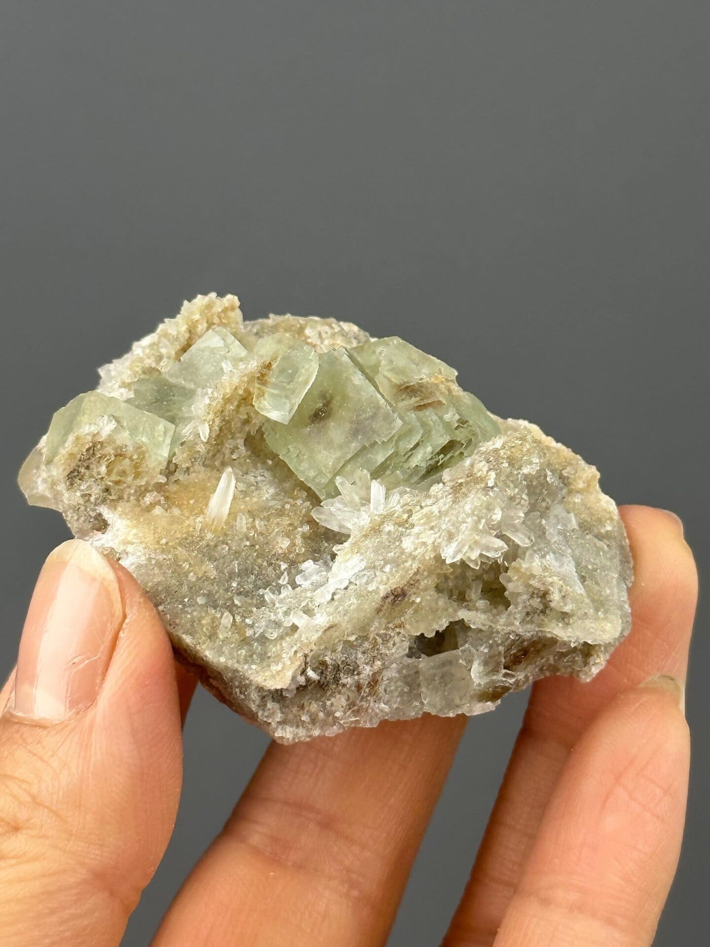 Top view of fluorite-quartz arrangement, Xianghualing