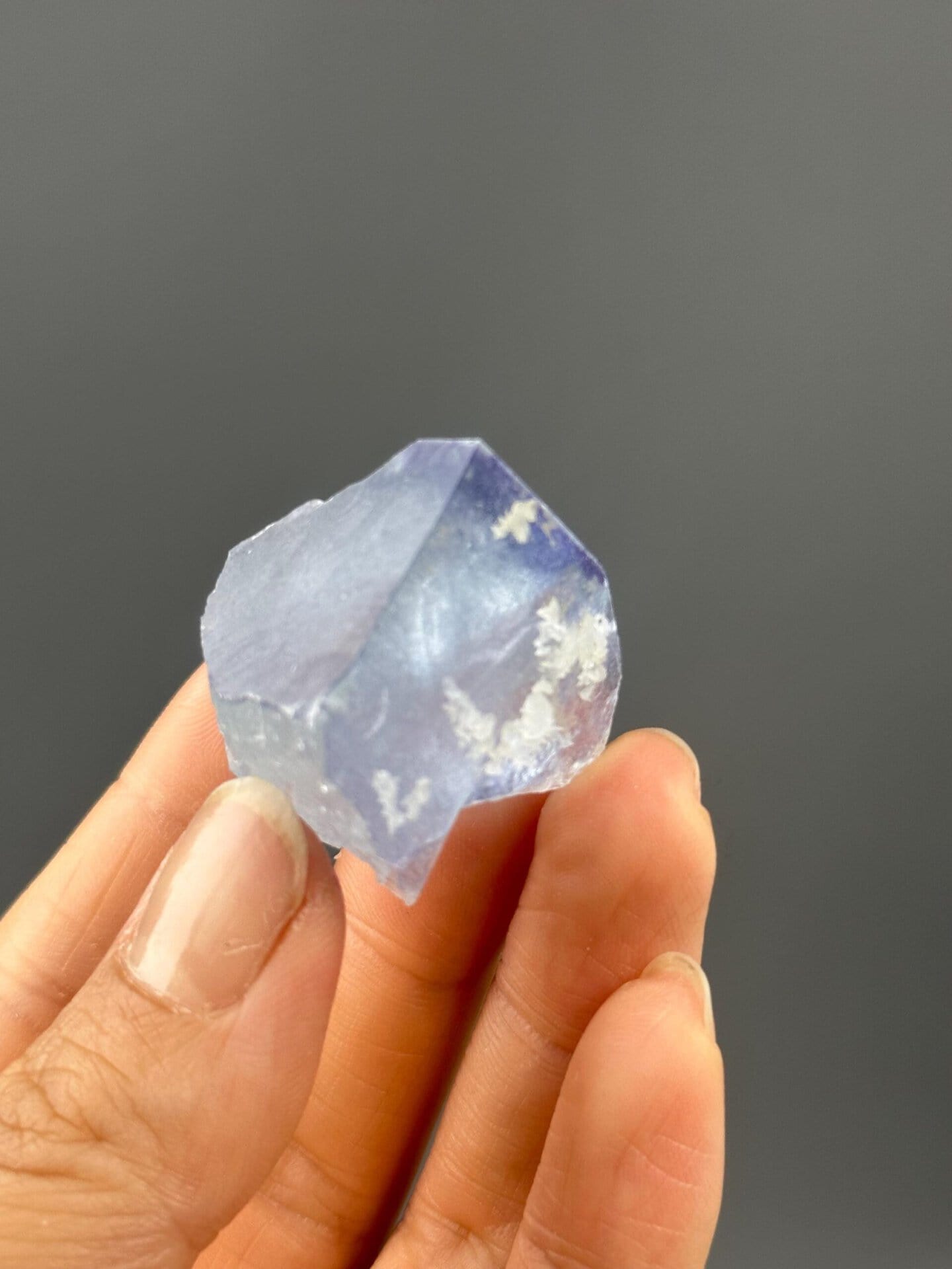 Detail of calcite petal formation on fluorite surface