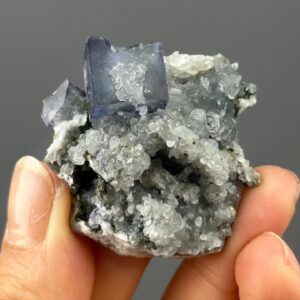 Twinned Purple Phantom Fluorite with Quartz - Unique Mineral Specimen - Origin: Hunan, YGX - Perfect for Collectors