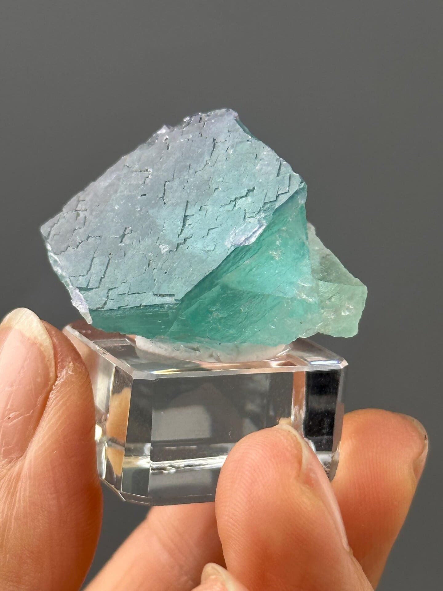 Turquoise step-growth fluorite, Yaogangxian Mine, Hunan, China