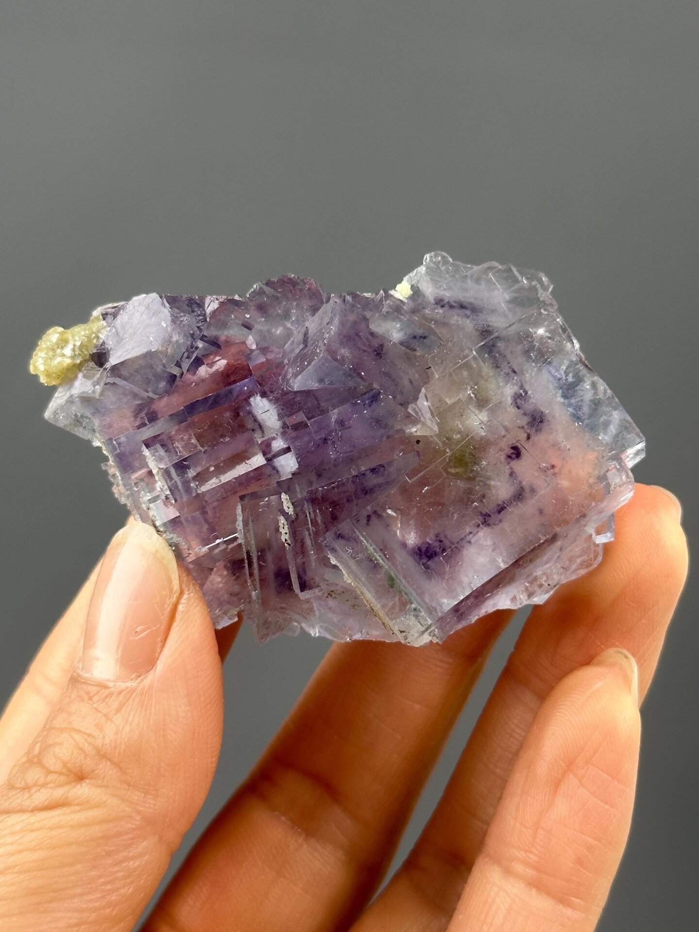 Purple twinned phantom fluorite, Yaogangxian Mine, Hunan