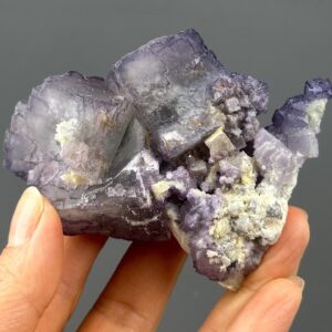 Fluorite and Dolomite Matrix - Rare Purple-Edged QR Code - Guizhou Origin - Collectible Mineral Specimen