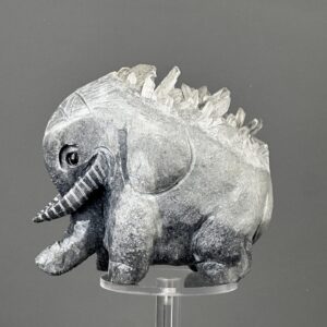 Raw Mineral Elephant Sculpture - Handcrafted Crystal - Unique Decor - Spiritual Accent
