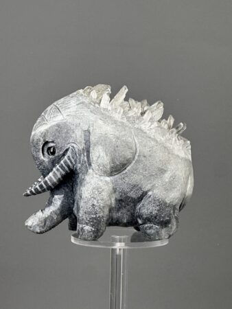 Raw Mineral Elephant Sculpture - Handcrafted Crystal - Unique Decor - Spiritual Accent