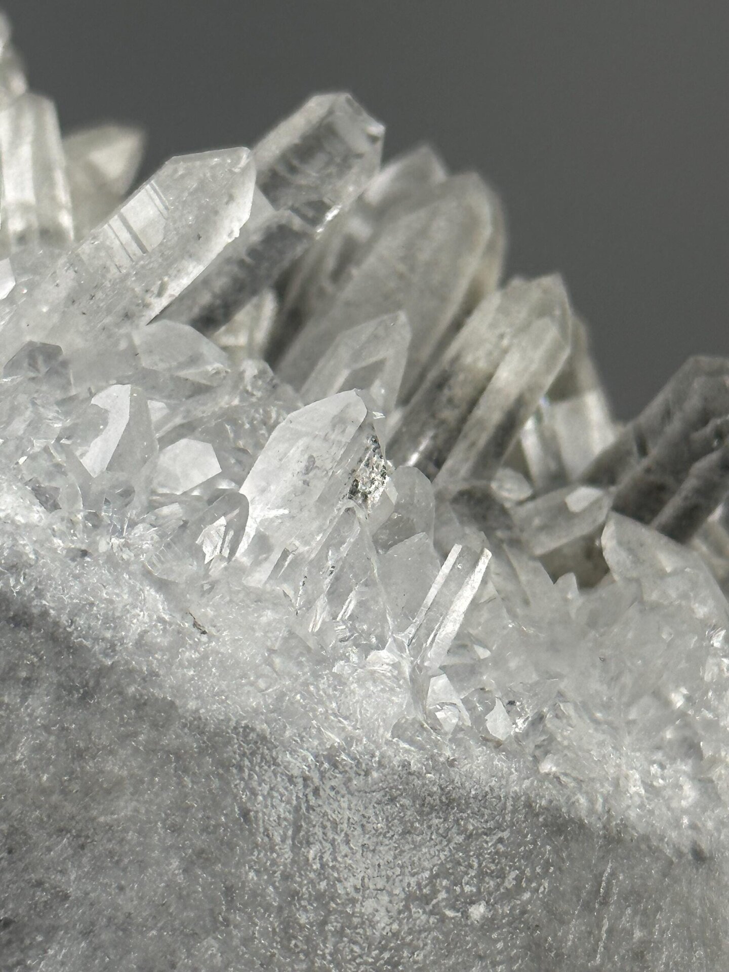 Angled view of crystal elephant sculpture