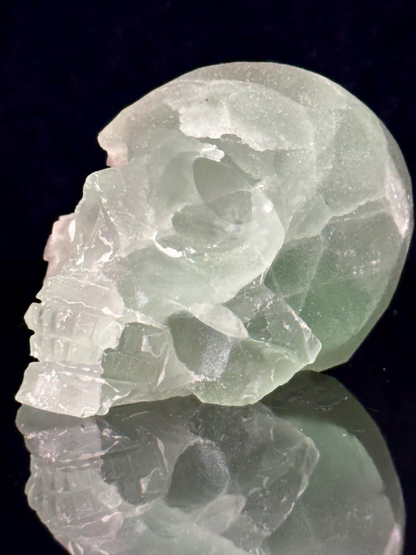 Large green fluorite skull geode, 20.18 oz display specimen