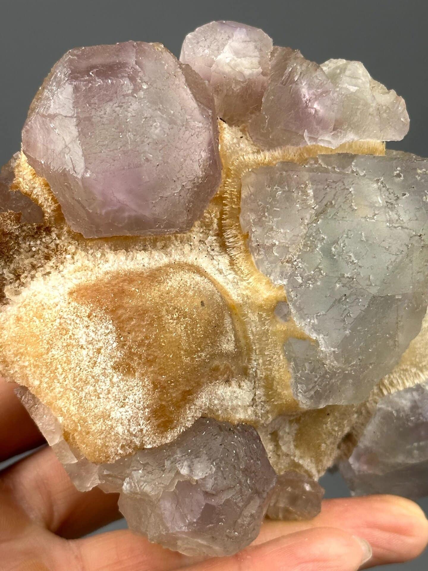 Detail of phantom growth zones within fluorite crystals