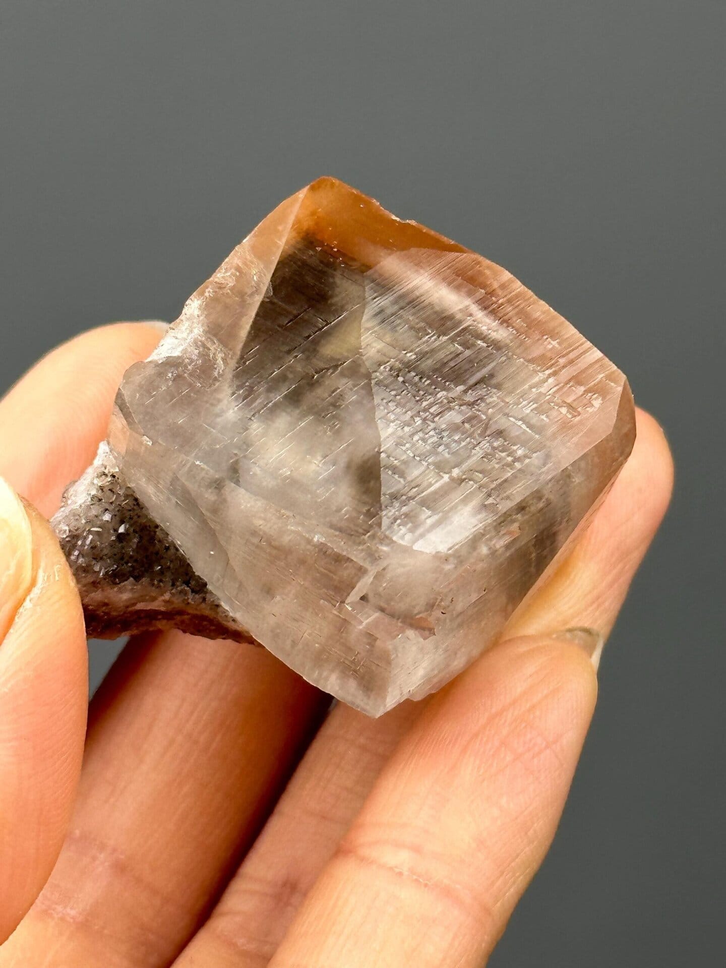 Detail of calcite surface showing transparency and luster