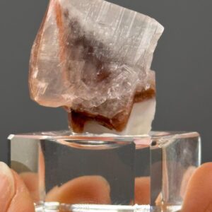 Calcite Crystal Cluster - Red Hematite Inclusions - Hunan, China - Unique Mineral Display