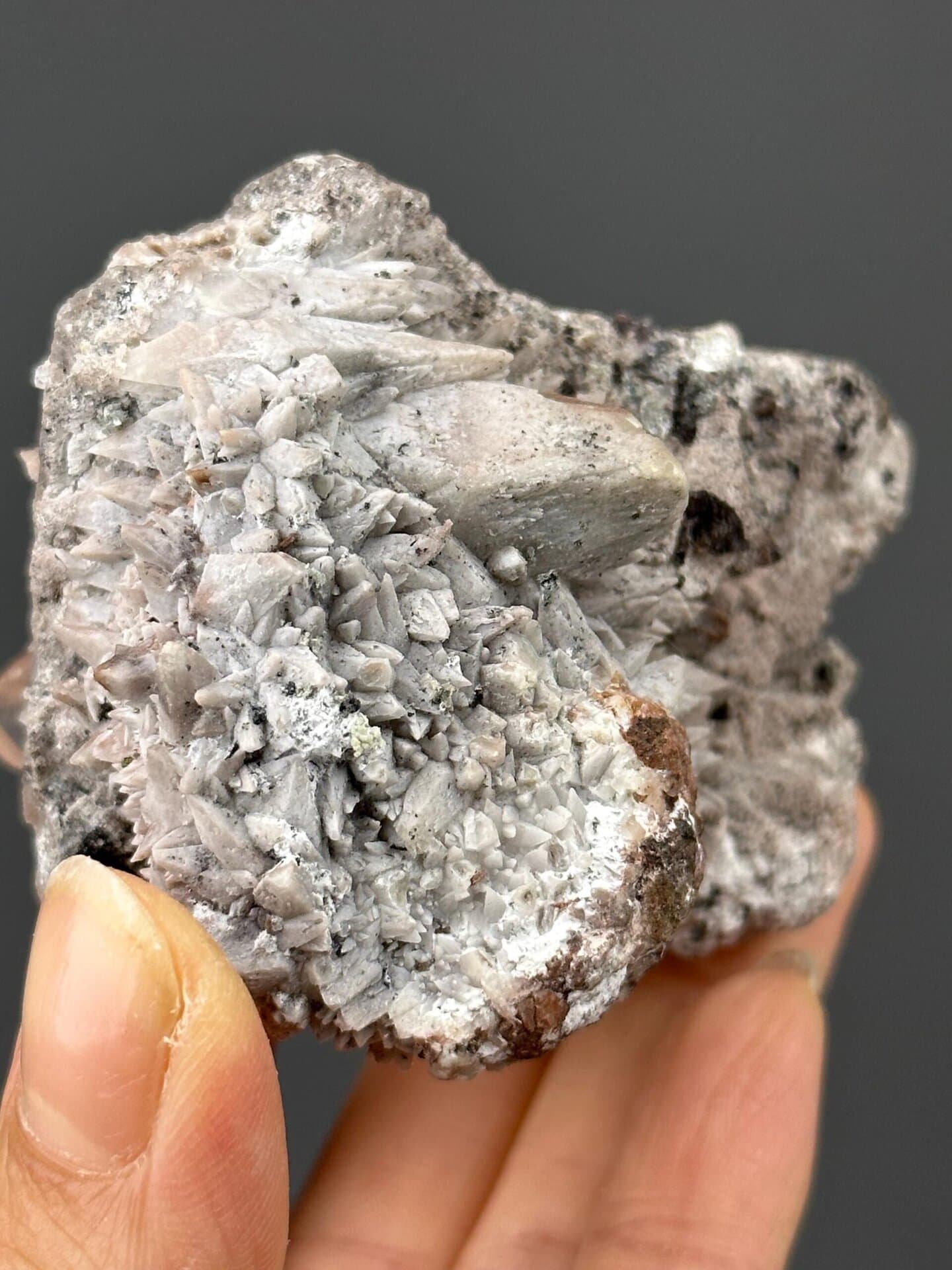 Detail of calcite crystal surface showing transparency