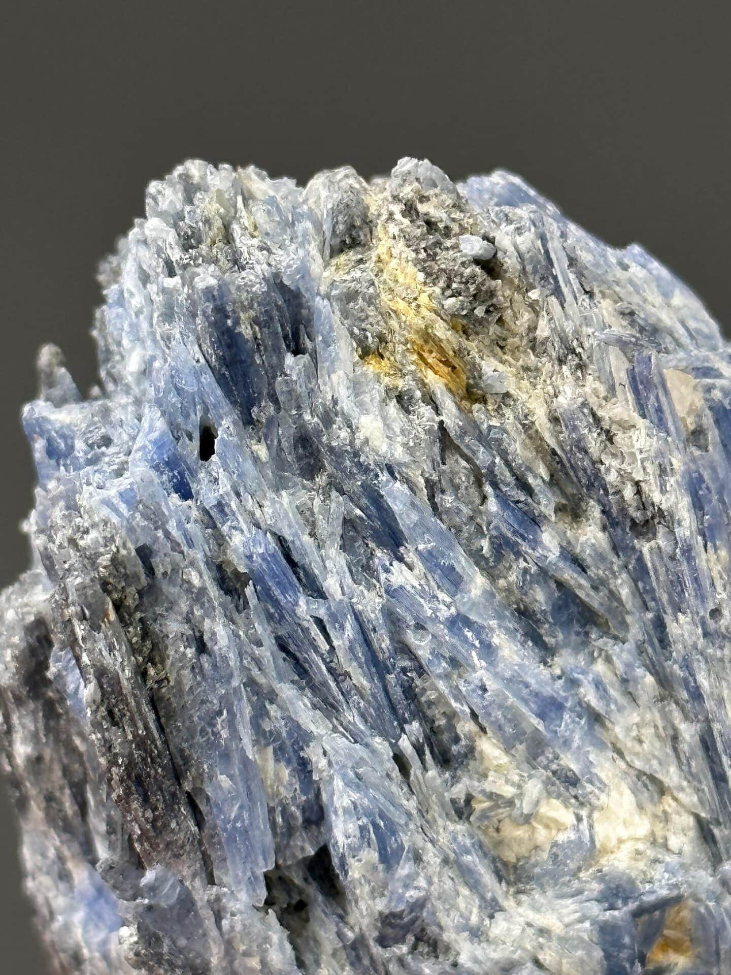 Detail of kyanite surface showing directional cleavage