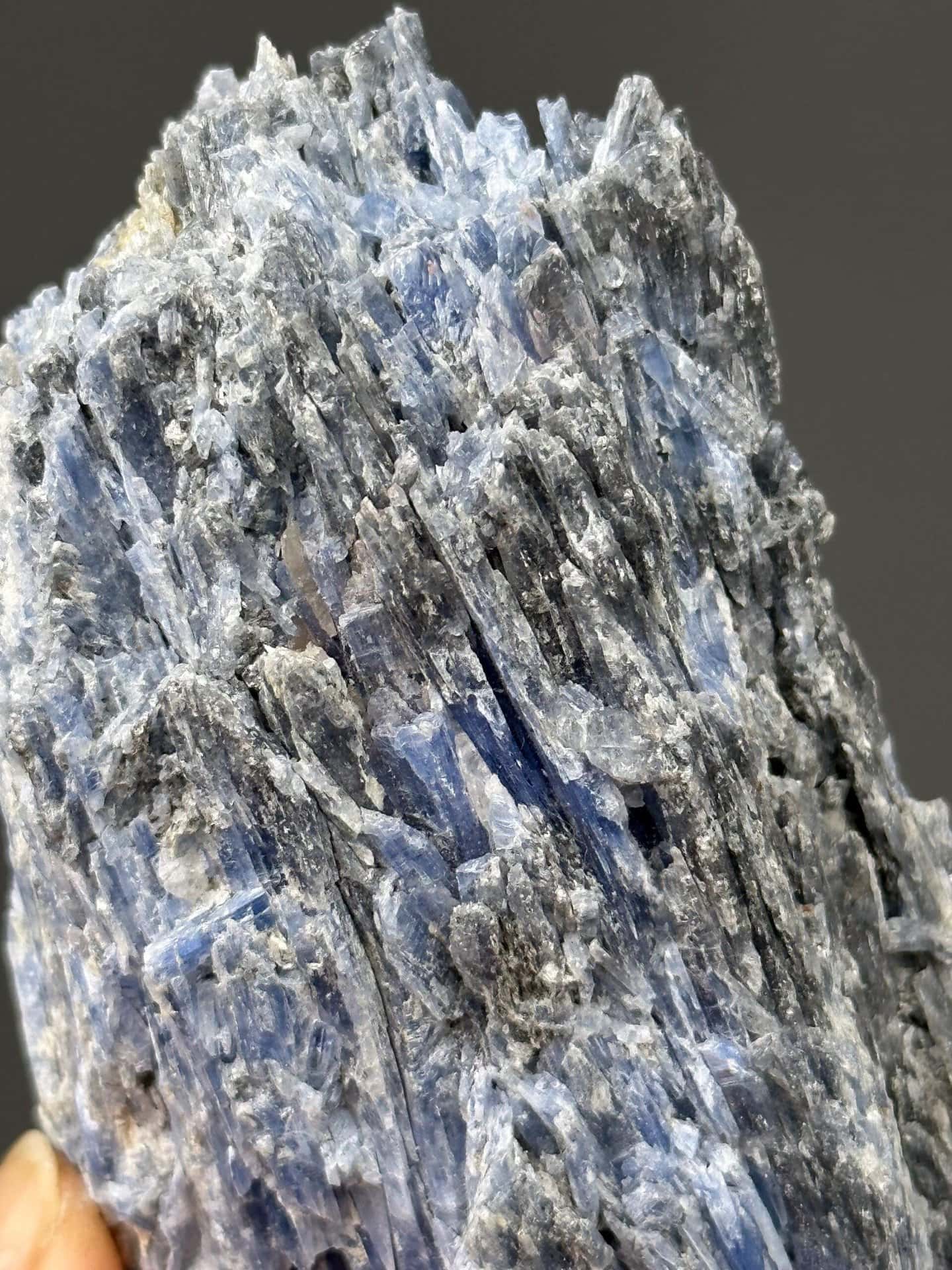 Blue fibrous kyanite cluster specimen from Brazil