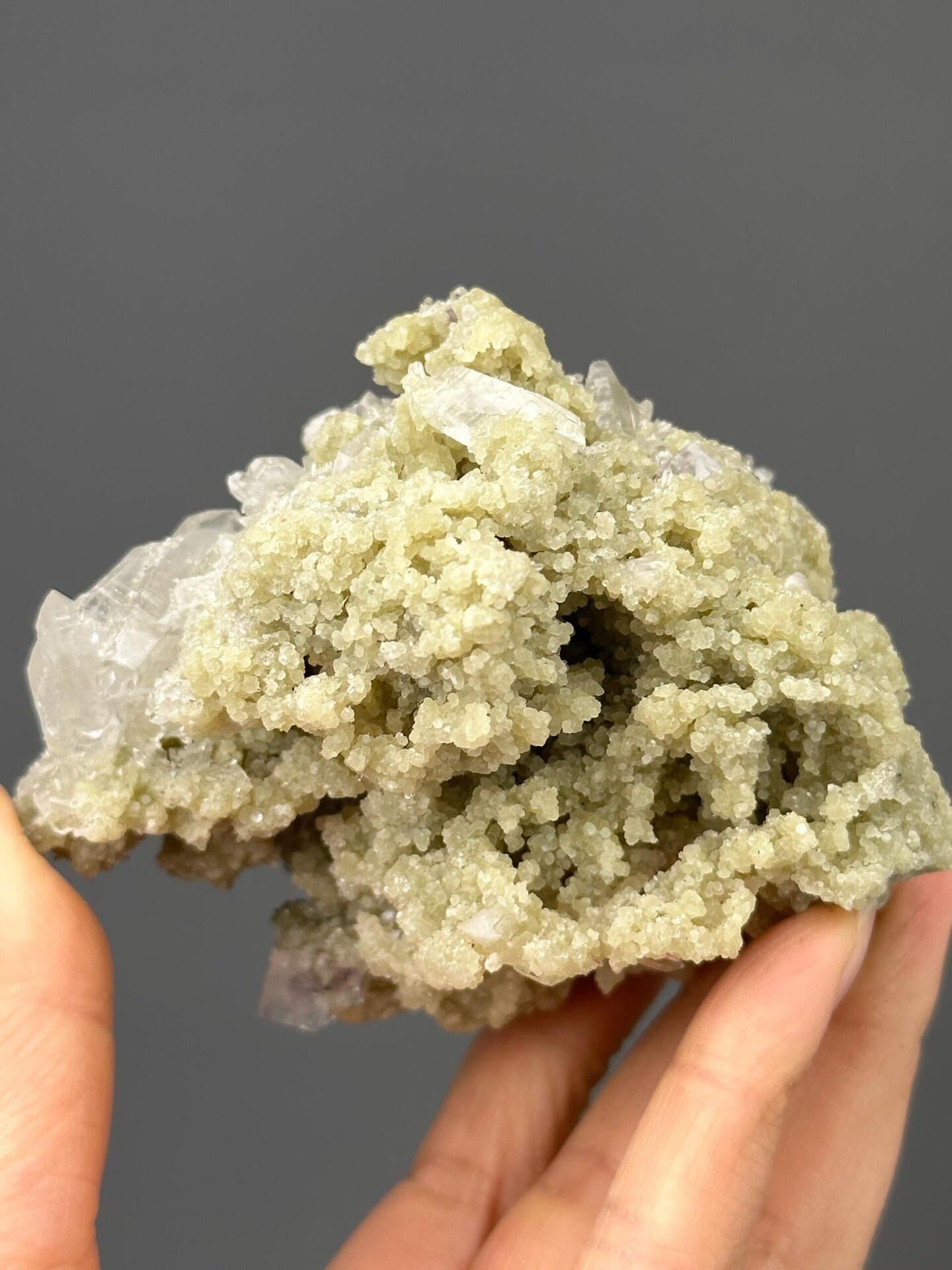 Angled view showing green fluorite contrast on white dolomite