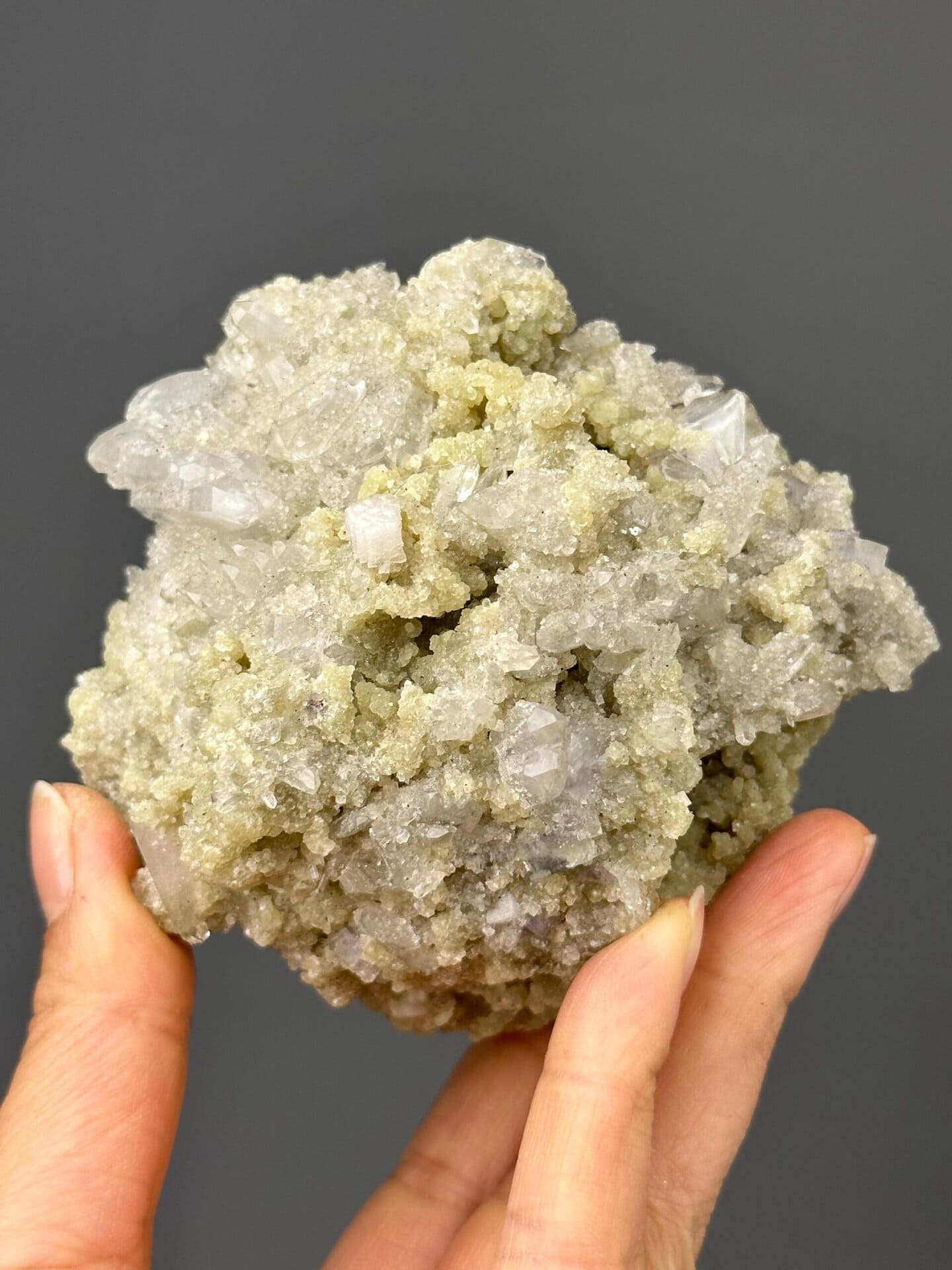 CaF₂ cubic fluorite on dolomite and quartz, 12.88 oz