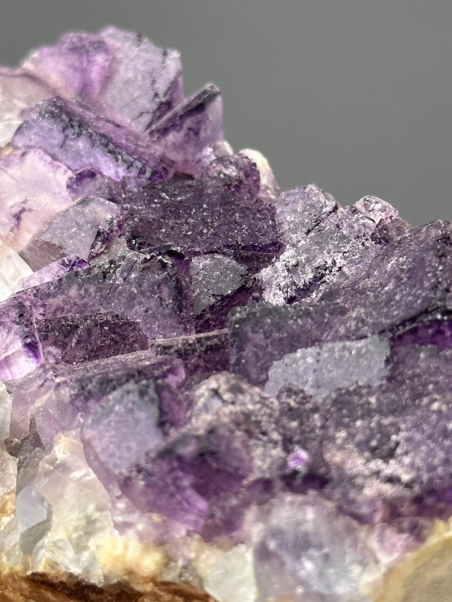 Detail of fluorite showing QR-code geometric crystal pattern