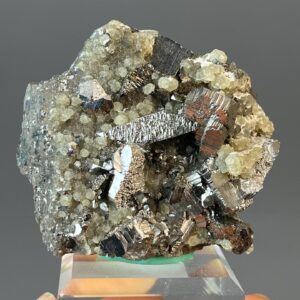 Chalcopyrite and Pyrite Cluster - Metallic Crystals - Rare Hunan Specimen - Geology Home Decor