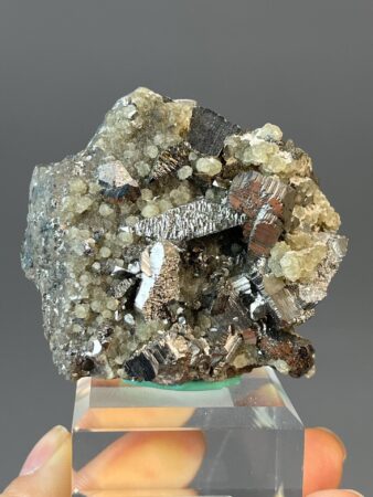 Chalcopyrite and Pyrite Cluster - Metallic Crystals - Rare Hunan Specimen - Geology Home Decor