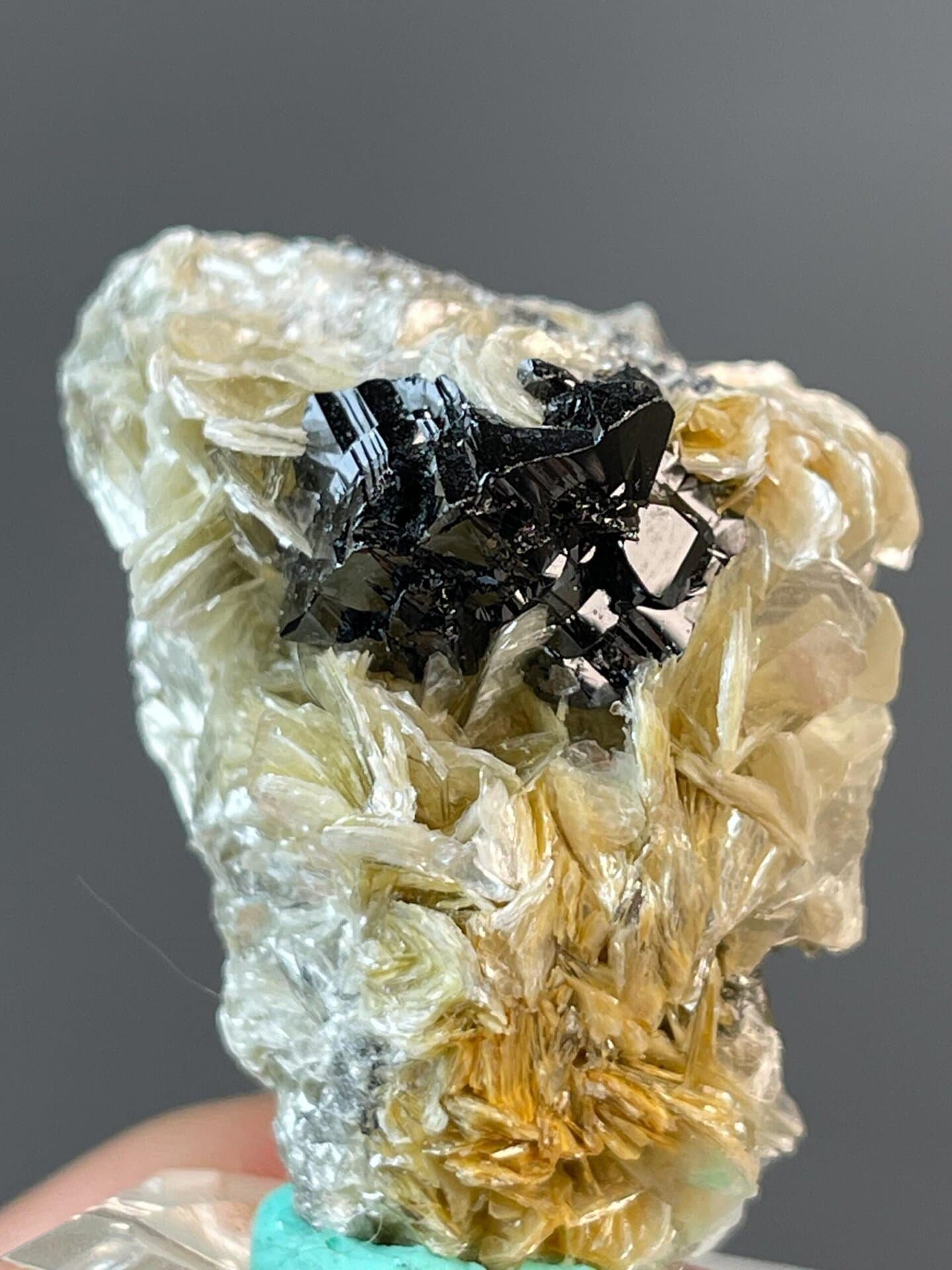 Collector cassiterite specimen with metallic and pearly luster