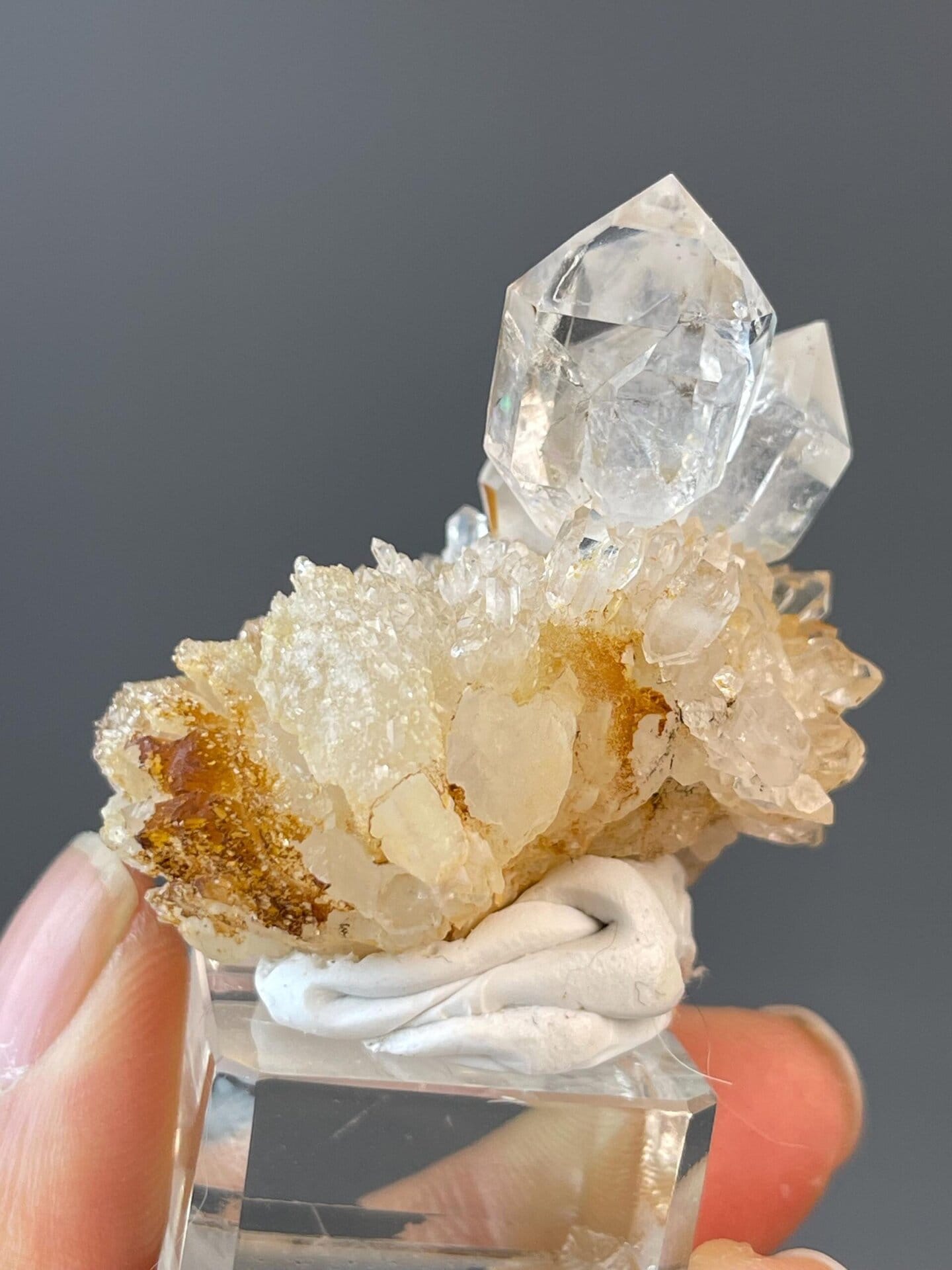 Single quartz crystal specimen measuring 1.6×1.5×1.1 inches