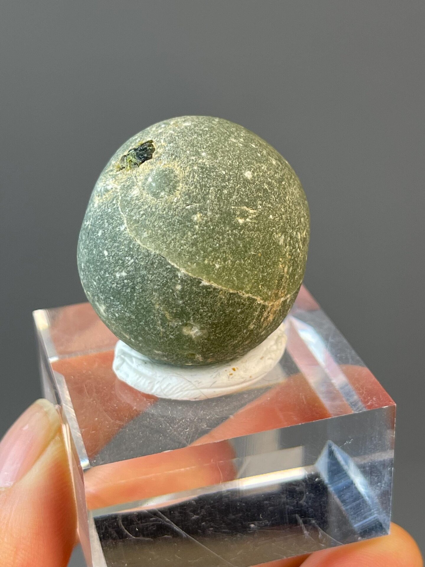Green prehnite cluster vitreous waxy surface