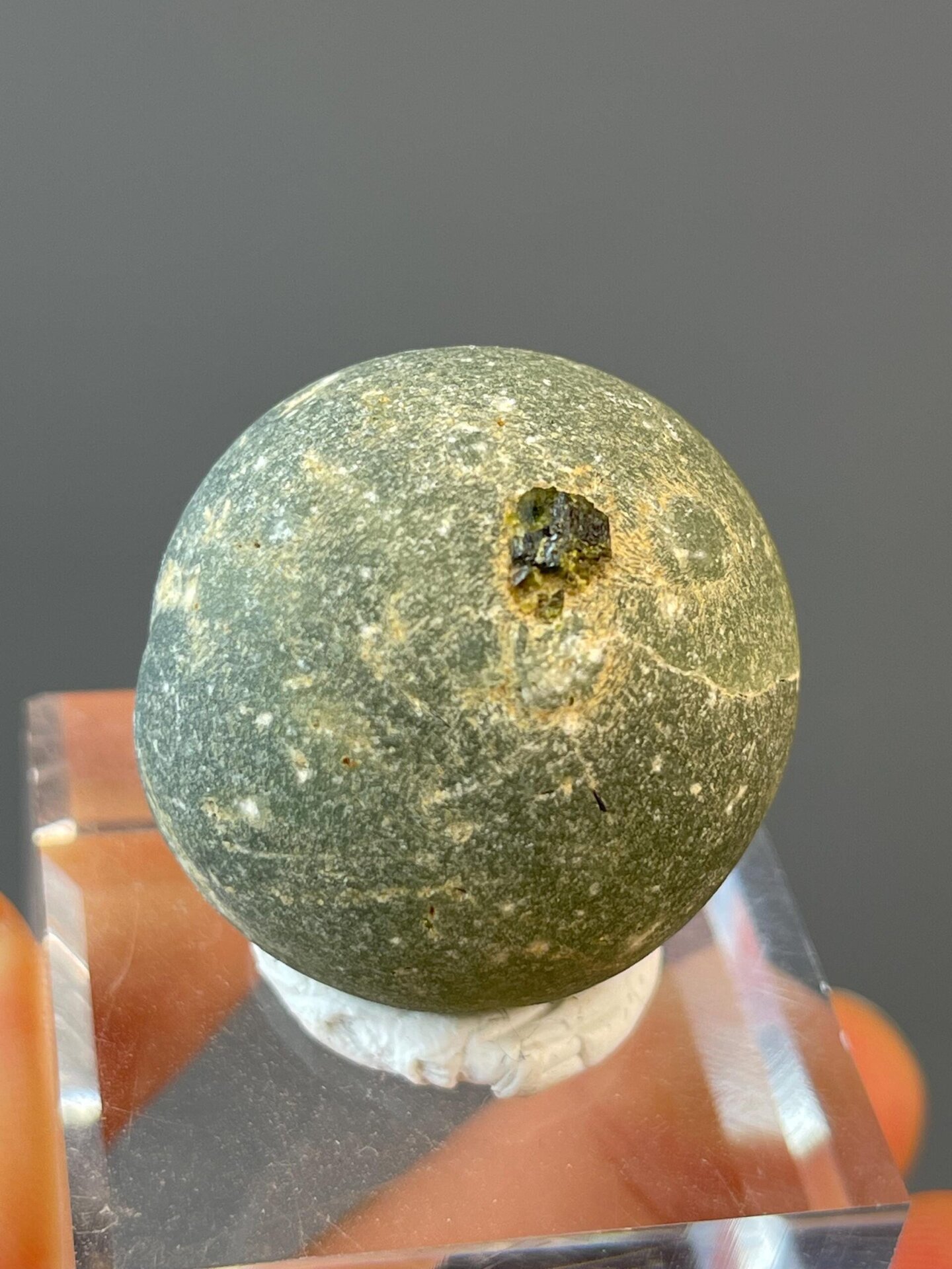 Small prehnite cluster ruler scale reference