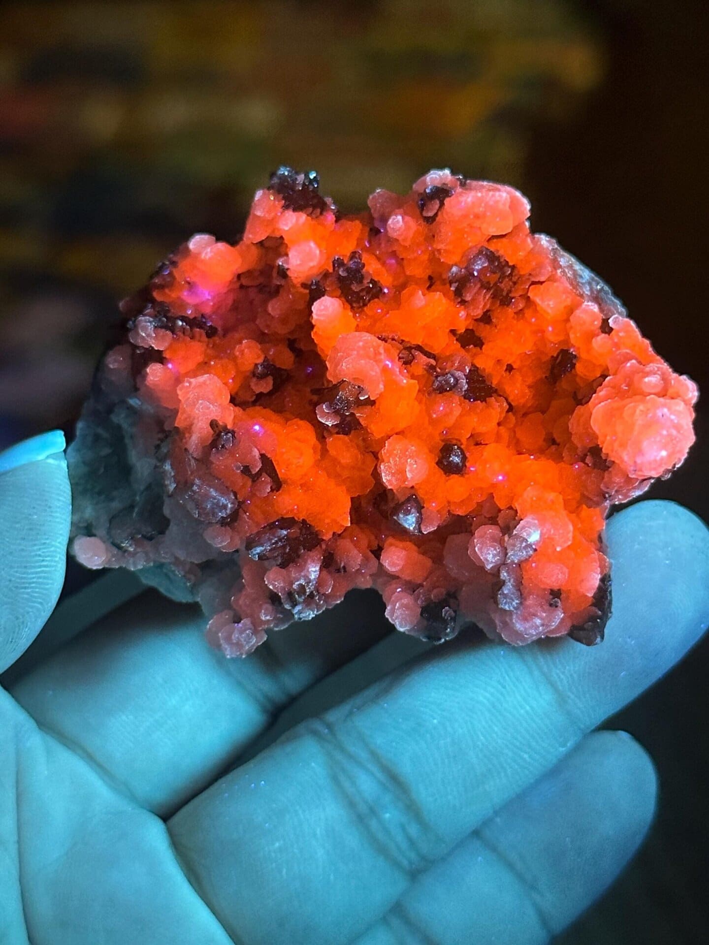Flower calcite green quartz Inner Mongolia scale reference