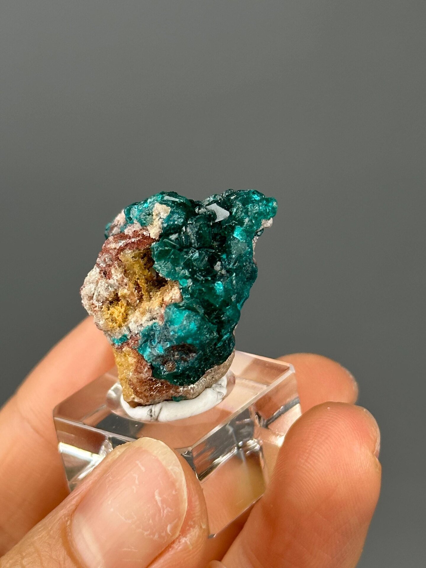 Dioptase crystal group terminations close-up