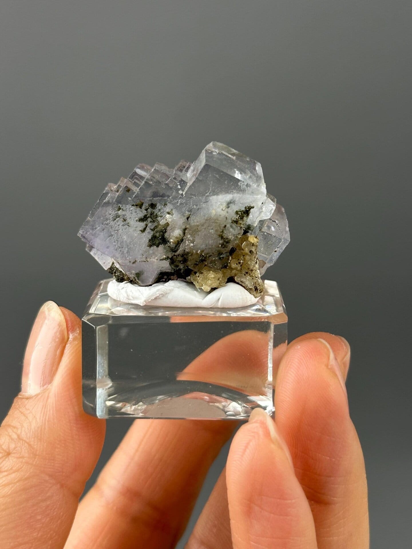 Transparent fluorite overhead top-down view