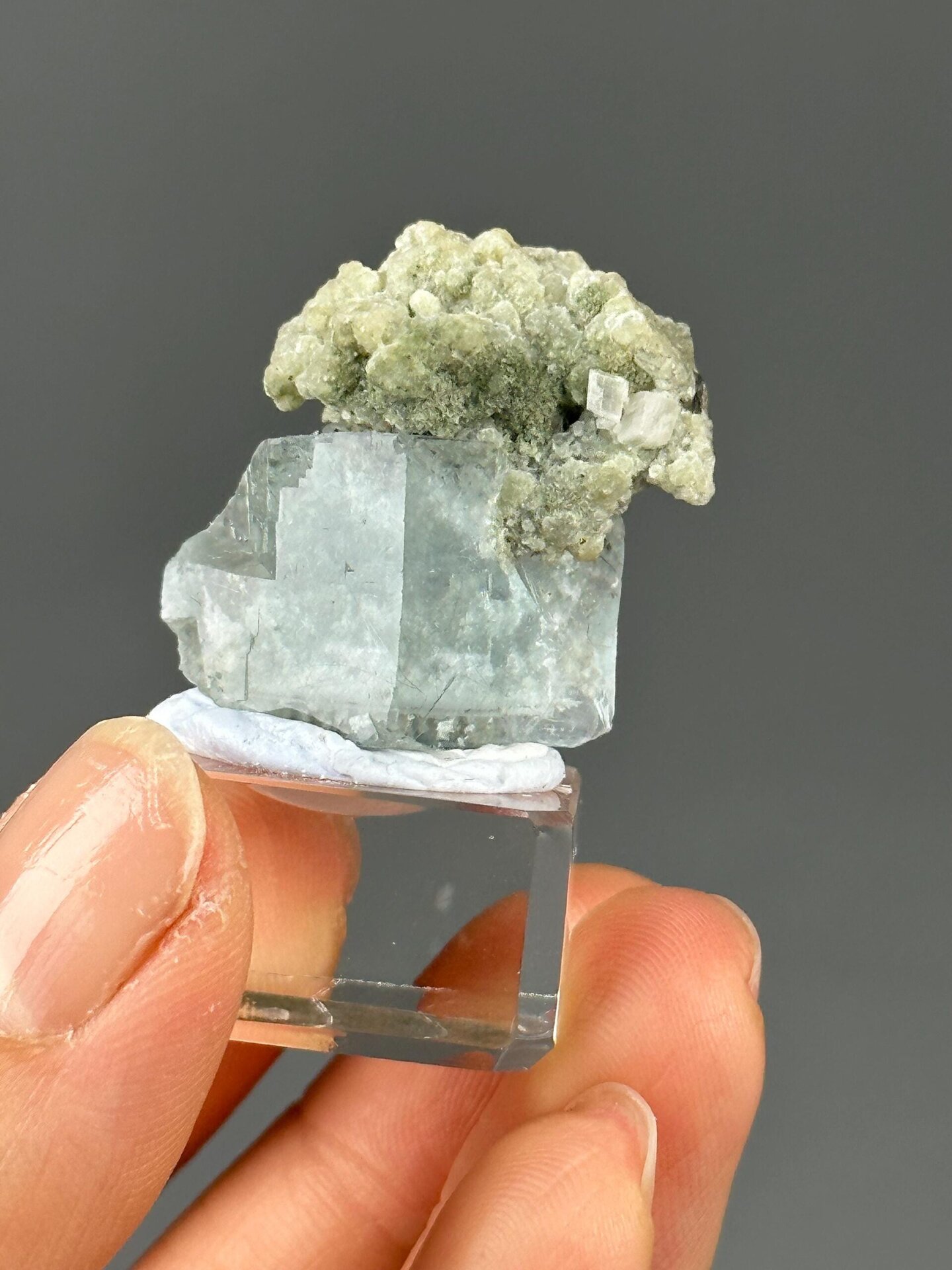 Green fluorite and dolomite cluster Yaogangxian front view