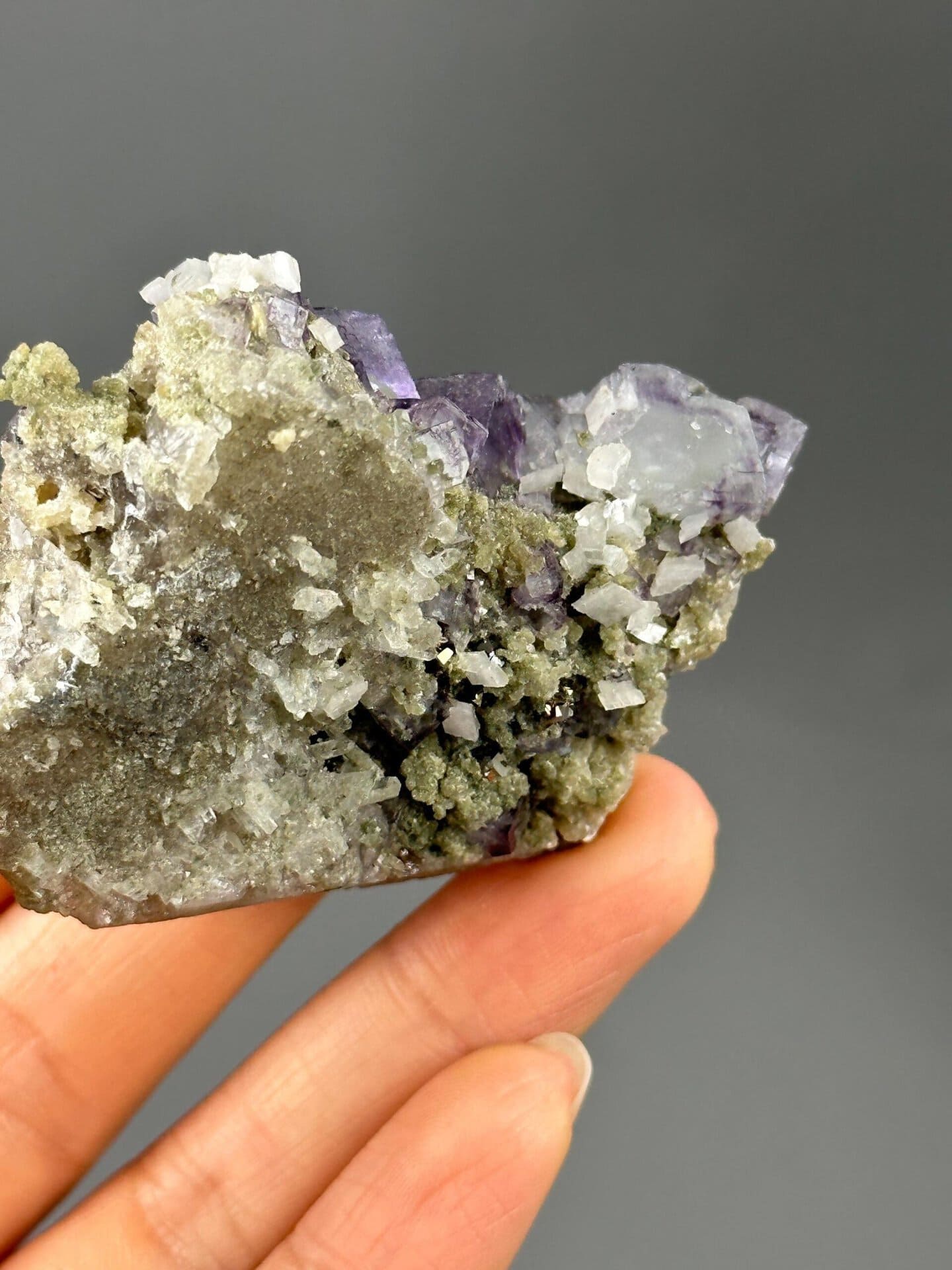 Deep purple fluorite cubic crystal form detail