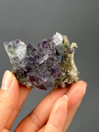 Fluorite Cluster with Dolomite - Deep Purple Rarity - YGX Hunan Origin - Collector's Specimen