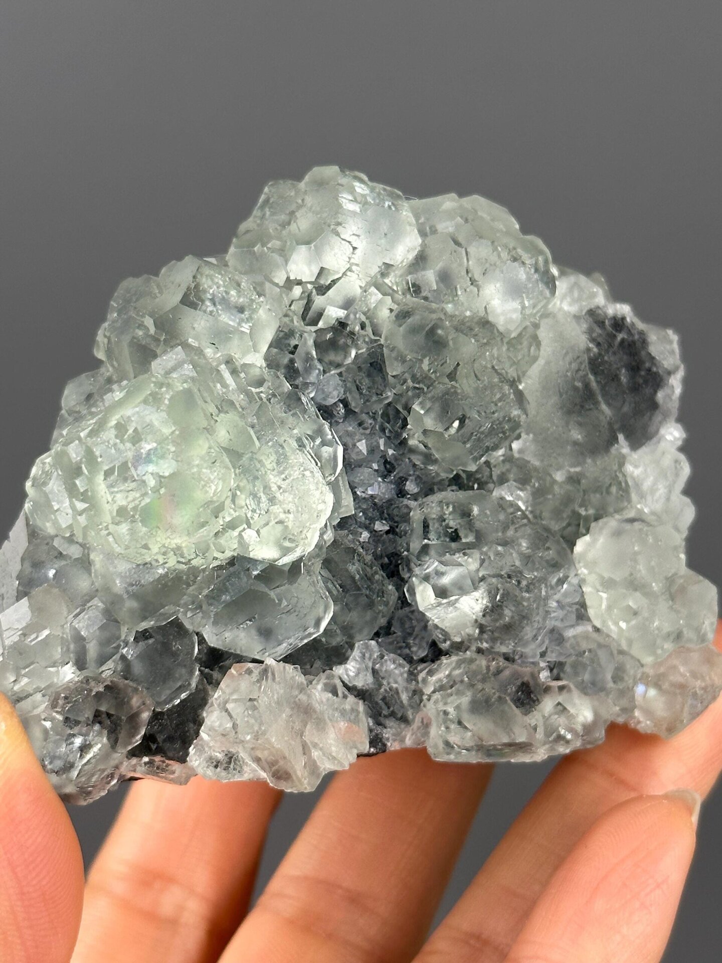 Back view of botryoidal fluorite cluster
