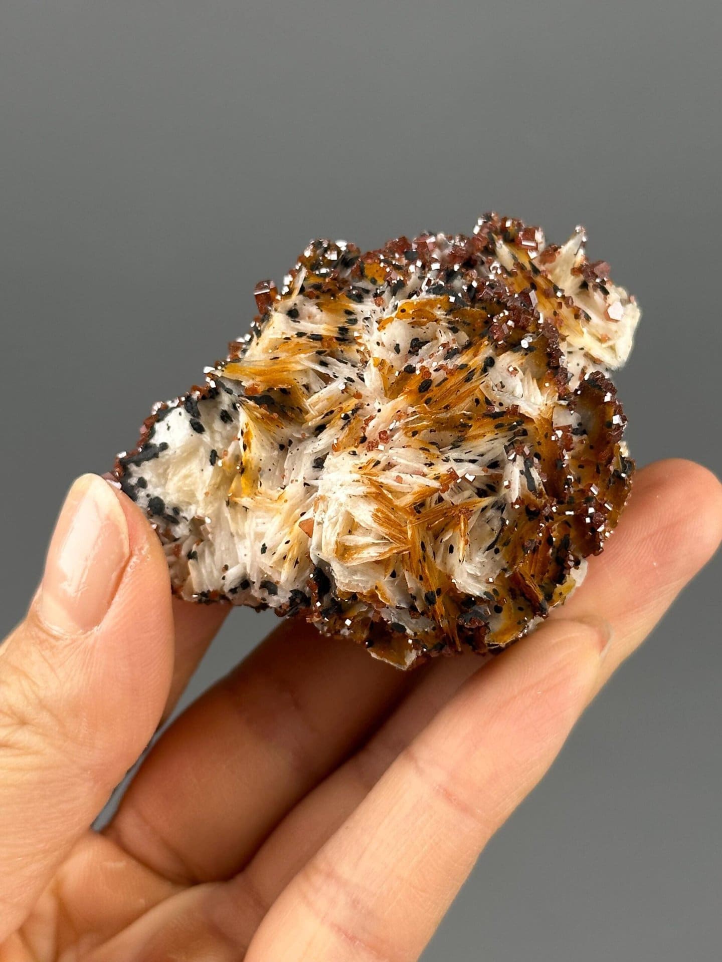 Side view of Moroccan vanadinite cluster