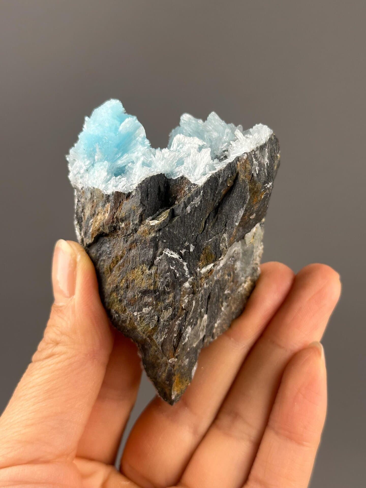 Rare goblet shape of hemimorphite crystal cluster